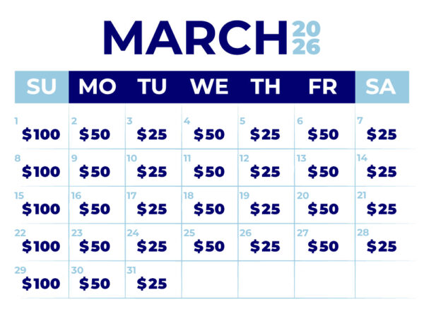 March Calendar Raffle - MS Dream Center